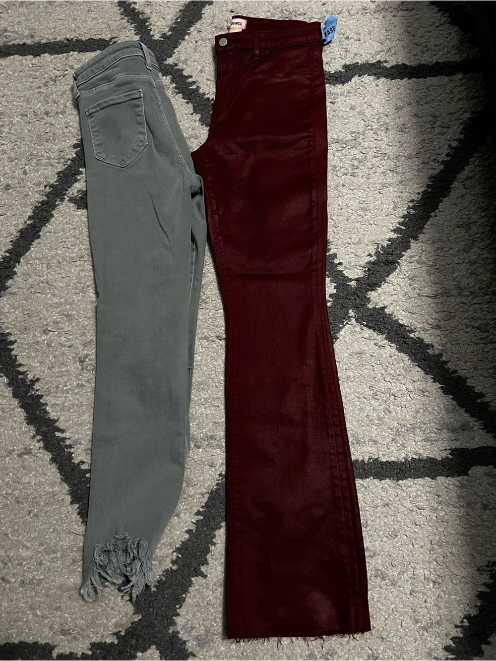L'AGENCE Burgundy and grey Cropped Jeans Duo